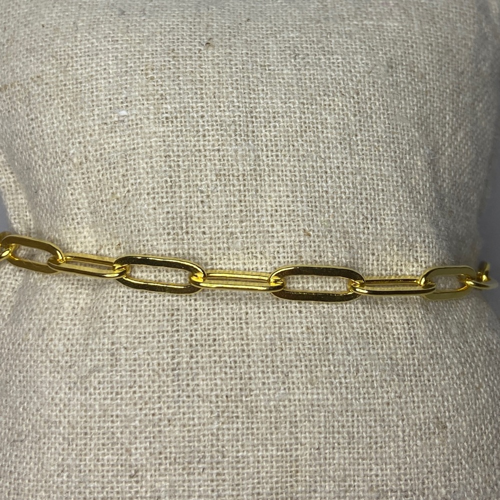Yellow gold plated Sterling Silver paperclip bracelet